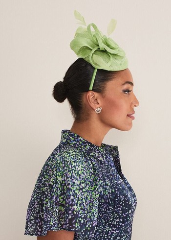 Phase Eight Green Flower Pillbox Fascinator Hats Green Canada | GQZDXN-579